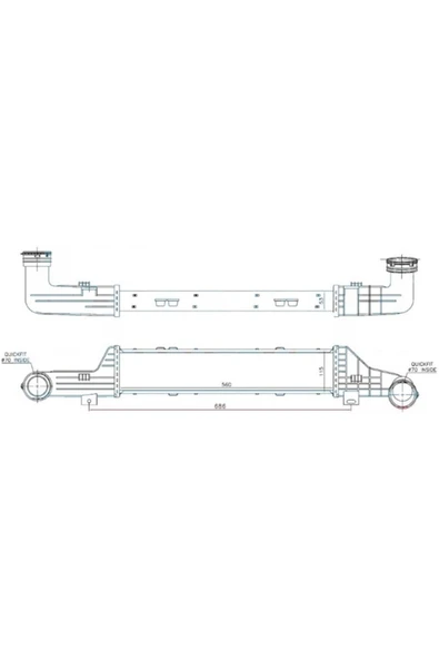 Ori IME515053 Brazing Turbo Radyatörü (ıntercooler) Mercedes E200 Cdı/e200 Komp 95+ W210 (oto/manu) (560x115x53) - 1