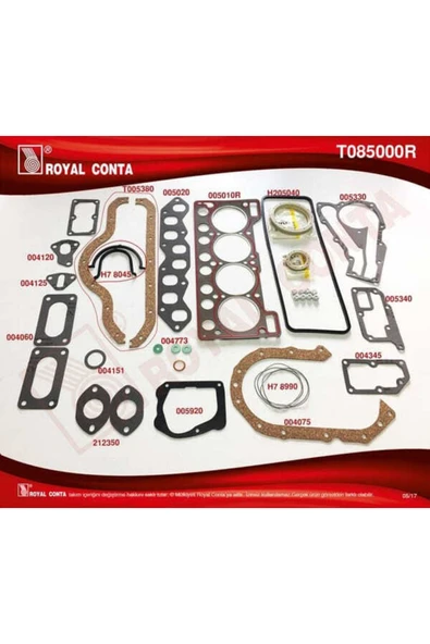 T085000r Motor Takım Conta (süper) (skt Keçeli-subp.last) Renault 9 Broadway-r19 1.4 Karbüratö ürün görseli