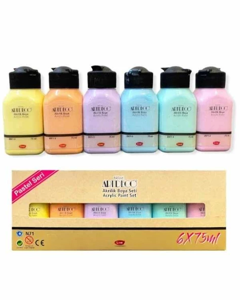 Artdeco Akrilik Boya Seti 6x75ml Pastel Renkler