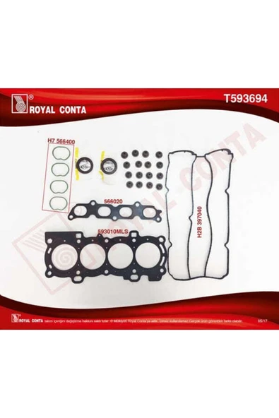 T593694 Motor Takım Conta Üst Keçelı - Sub.lastıklı Focus Iı 1.6 16v 03-07 100hp ürün görseli