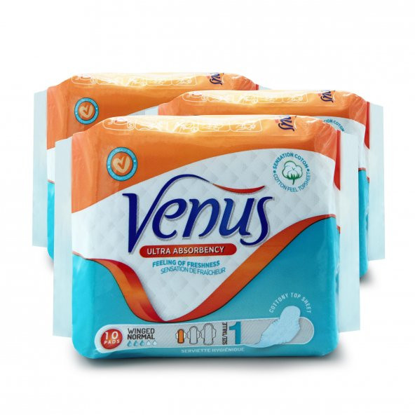 VENÜS HİJYENİK PED NORMAL 30 ADET (3 PAKET) - 2