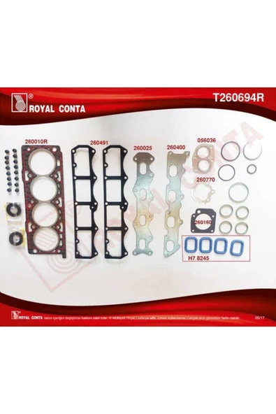 T260694r Motor Takım Conta Üst Reınz S.lastıklı - Keçelı Palio Albea Marea Brava 1.6 16v 9 ürün görseli