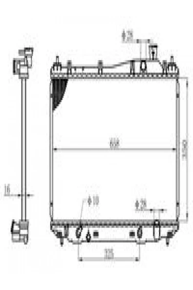 Ori BHN034016 Radyatör Brazing Cıvıc 01 Ac Klimasız Otom 350x660x16 ürün görseli 1