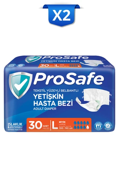 PROSAFE Belbantlı Yetişkin Hasta Bezi Büyük 30'lu X2 ürün görseli