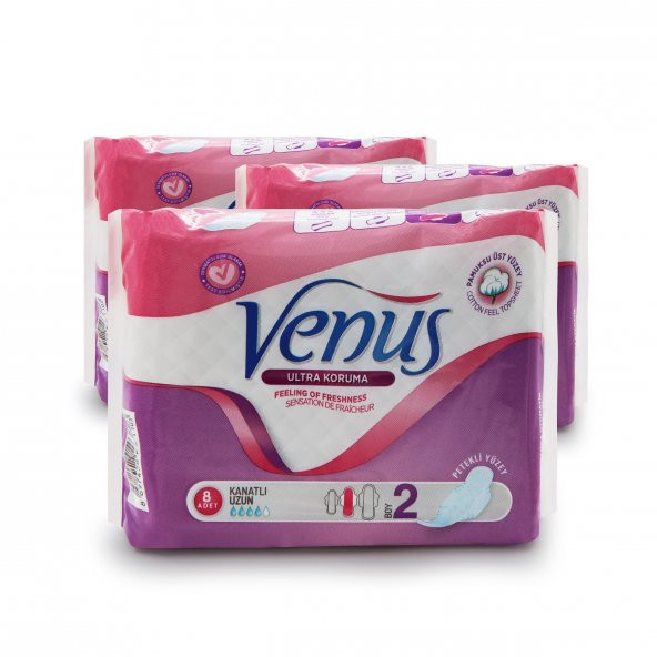 VENÜS HİJYENİK PED UZUN 24 ADET (3 PAKET) - 2