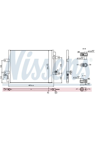 Wisco 51722816 Klıma Radyatoru Mt 450x350x16 Mm / Fıat Palıo. Albea 1.3 Multıjet 02> / -