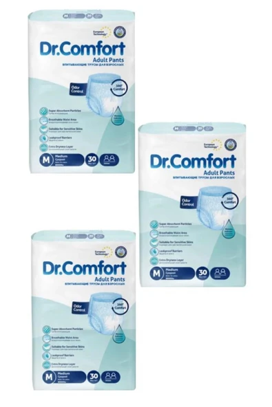 DR.COMFORT Emici Külot M 30'lu 3 Paket Hasta Bezi