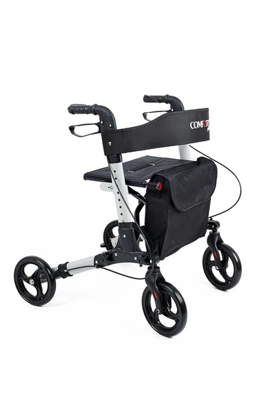 WOLLEX Comfort Plus 9102 Lüx Rollator Alüminyum Yürüteç Katlanır Sırt Desteği Frenli - 6