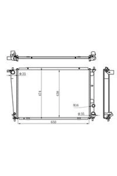 Ori BHY019022 Prcknt - Radyatör Brazing Starex 00-04 2.5td UJyumlu Ac Klimasız Mek 650x438x26 ürün görseli