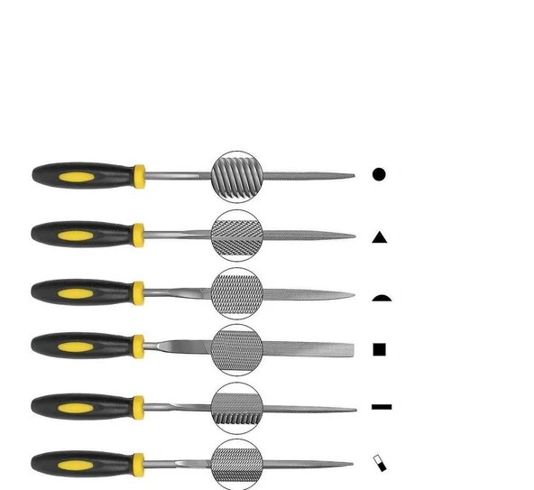 Zhltools 18 cm Mini 6lı Eğe Törpü Seti - 5