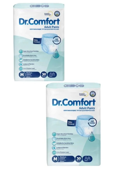DR.COMFORT Emici Külot M 30'lu 2 Paket Hasta Bezi