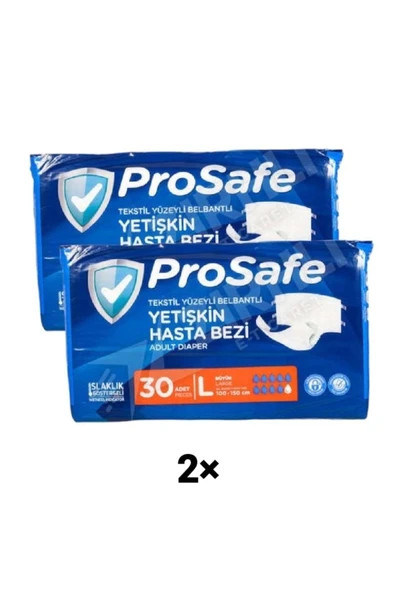 PROSAFE Belbantlı Hasta Bezi L Beden 2 Adet 60 Yaprak ürün görseli