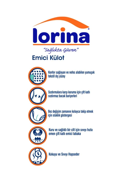 LORİNA Emici Külot Yetişkin Hasta Bezi Medium 30 Adet - Resim 2