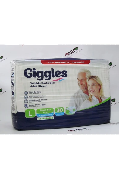 GİGGLES Yetişkin Bağlamalı Hasta Alt , Hasta Altı Bezi L Beden (LARGE) 30 Lu Paket ürün görseli