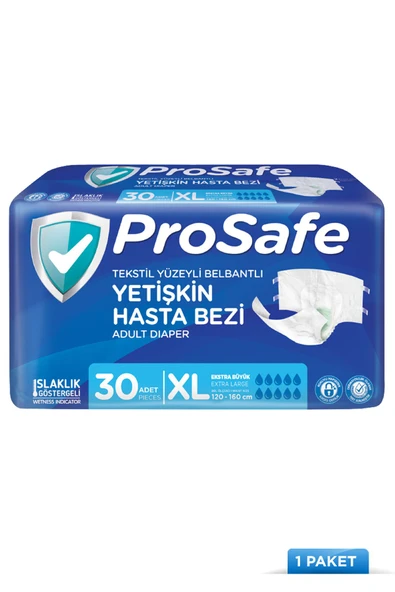 PROSAFE Belbantlı Yetişkin Hasta Bezi Xlarge 30'lu ürün görseli