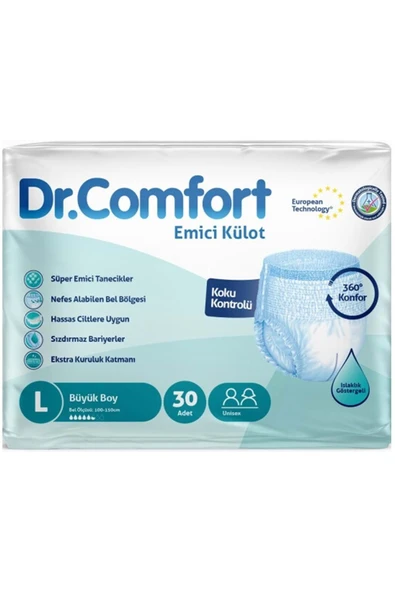 DR.COMFORT Hasta Bezi Yetişkin Emici Külot L-büyük 60 Adet (2PK*30) - Resim 2