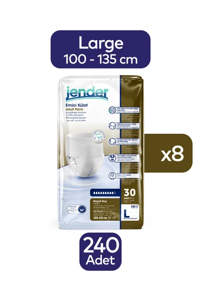 JENDER Emici Külot Yetişkin Hasta Bezi Large 240 Adet