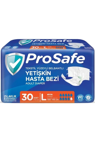 PROSAFE Hasta Bezi Yetişkin Bel Bantlı Tekstil Yüzey L - Large - Büyük Boy 240 Adet (8PK*30) - Resim 2