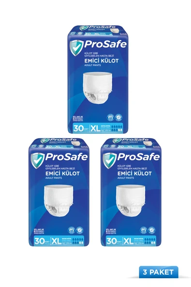 PROSAFE Tekstil Yüzey Emici Külot Xlarge 30'lu 3 Paket 90 Adet