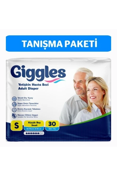 GİGGLES Yetişkin Bel Bantlı Hasta Bezi Small 30 Adet ürün görseli