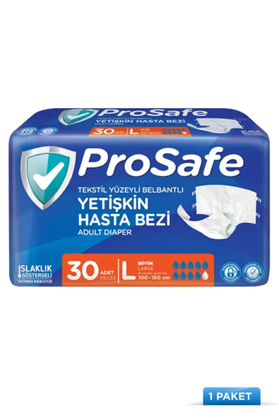 PROSAFE Belbantlı Yetişkin Hasta Bezi Büyük 30'lu ürün görseli