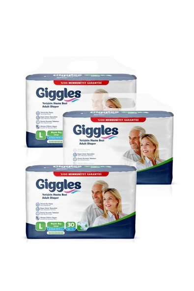 GİGGLES Yetişkin Bel Bantlı Hasta Bezi Large 90 Adet - 2