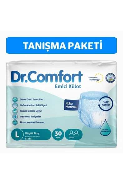 DR.COMFORT Yetişkin Emici Külot Large 30'lu 1 Paket 30 Adet ürün görseli