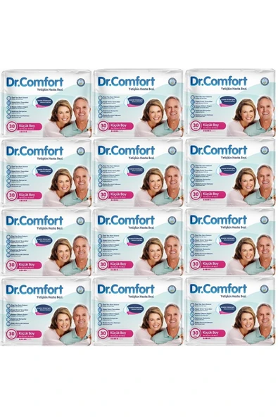 DR.COMFORT Yetişkin Hasta Bezi Bel Bantlı Tekstil Yüzeyli S - Küçük - Small 360 Adet (12PK*30) ürün görseli