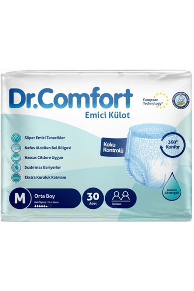 DR.COMFORT Hasta Bezi Yetişkin Emici Külot M-orta 60 Adet (2PK*30) - 2