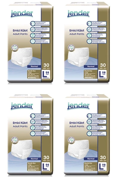 JENDER Emici Külotlu Yetişkin Hasta Bezi Large 120 Adet 5.5 Damla - 1