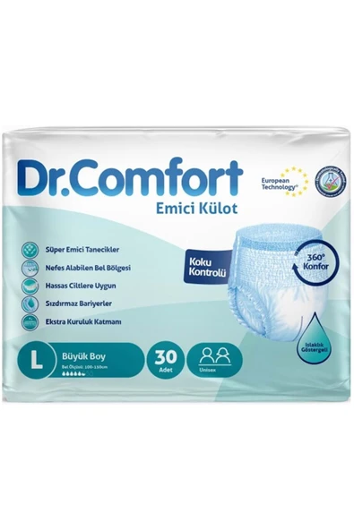 DR.COMFORT Hasta Bezi Yetişkin Emici Külot L-Büyük 150 Adet (5Pk*30) - Resim 2