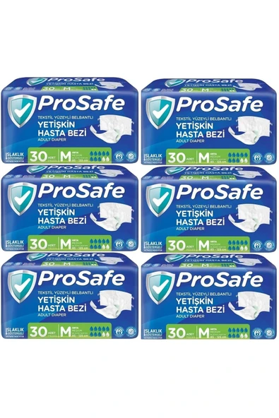 PROSAFE Hasta Bezi Yetişkin Bel Bantlı Tekstil Yüzey M - Medium - Orta Boy 180 Adet (6PK*30) ürün görseli