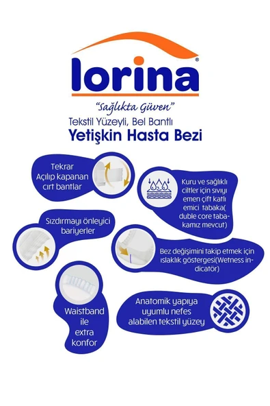 LORİNA Belbantlı Bez 2x30 Adet Xl - Resim 2
