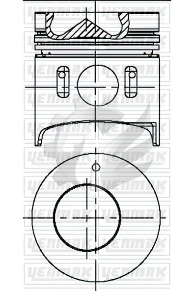 Yenmak 31 Motor Piston Seğman Hd65 Hd72 Euro2 D4da Motor Kulaksız 104 Mm H350 ürün görseli 1