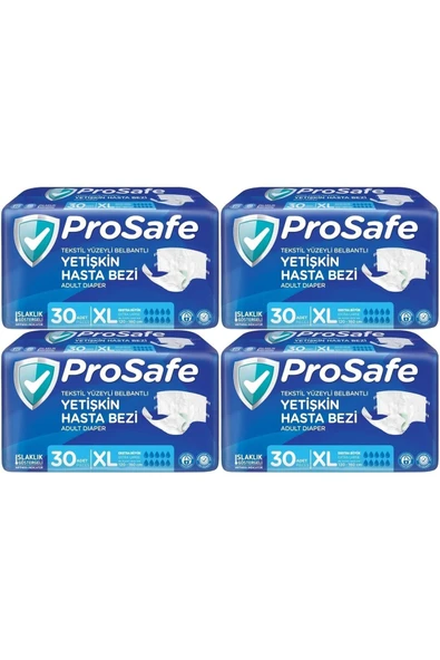 PROSAFE Hasta Bezi Yetişkin Bel Bantlı Tekstil Yüzey XL-Extra Large Boy 120 Adet (4PK*30) ürün görseli