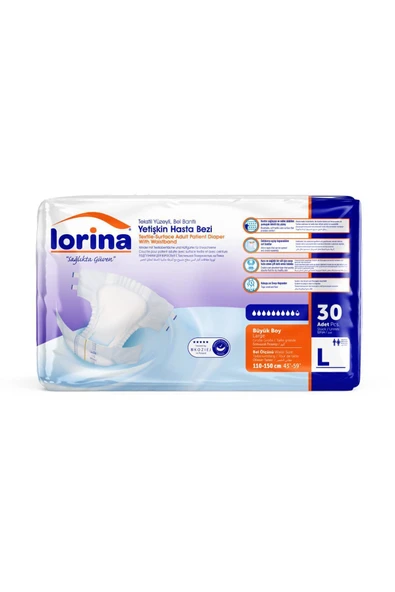 LORİNA Belbantlı Bez 1 Paket 30 Adet L - Resim 4