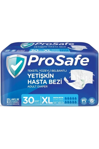 PROSAFE Hasta Bezi Yetişkin Bel Bantlı Tekstil Yüzey XL-Extra Large Boy 90 Adet (3PK*30) - 2