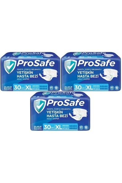 PROSAFE Hasta Bezi Yetişkin Bel Bantlı Tekstil Yüzey XL-Extra Large Boy 90 Adet (3PK*30)