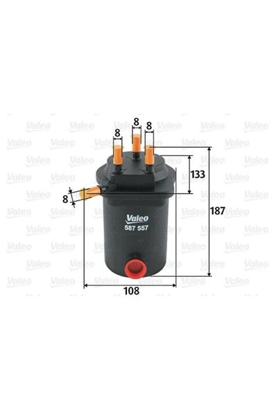 Valeo 587557 YAKIT FILTRESI (MAZOT) ( RENAULT   MEGANE II 03/ MEGANE II 06/11 SCENIC II GRAND SCENIC II 1.5 DCI ) ürün görseli 1