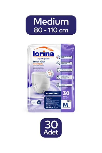 LORİNA Emici Külot Yetişkin Hasta Bezi Medium 30 Adet ürün görseli
