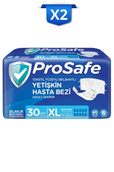 PROSAFE Belbantlı Yetişkin Hasta Bezi Xlarge 30'lu X2 - 1