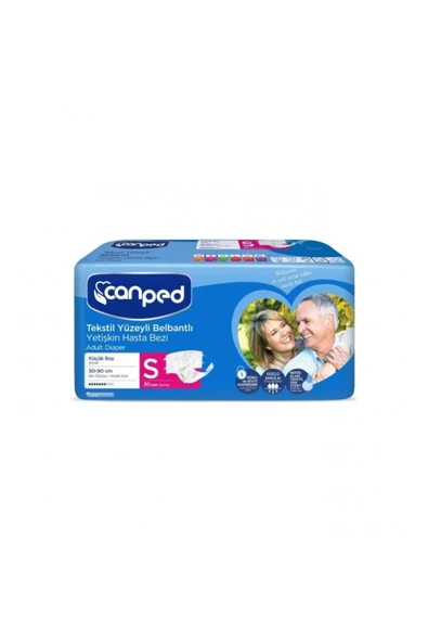 CANPED Tekstil Yüzeyli Belbantlı Yetişkin Hasta Alt Bezi 30'lu S Beden ürün görseli