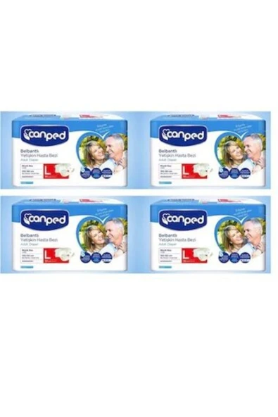 CANPED 30 Lu Large Belbantlı Hasta Bezi 4 Paket 120 Adet - 1