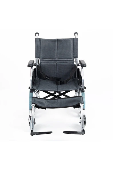 COMFORT PLUS Ky863labj-a12 Alüminyum Transfer Özellikli Refakatçı Frenli Hafif Tekerlekli Sandalye (FÜME) - Resim 2