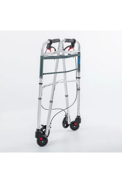 MEDWELT Comfort Plus 4 Tekerlekli Hareketli Katlanır Boy Ayarlanır Yürüteç Wolker - 4