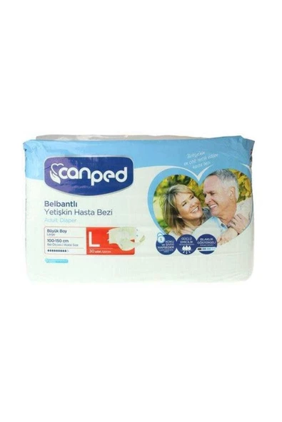 CANPED 30 Adet Tekli Bel Bantlı L-büyük Boy Yetişkin Hasta Bezi