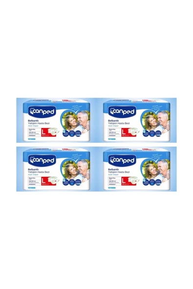 CANPED Belbantlı Polietilen Hasta Bezi Büyük Boy(l) 30'lu 4 Paket ürün görseli