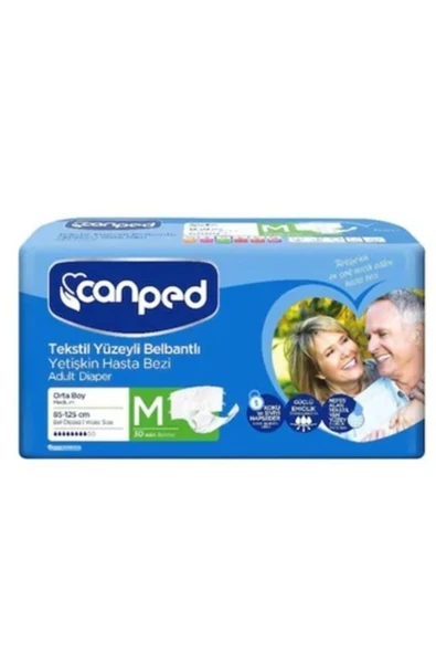 CANPED Belbantlı Tekstil Yüzey Hasta Bezi Orta Medium 30 Adet