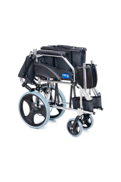 COMFORT PLUS Ky863labj-a12 Alüminyum Transfer Özellikli Refakatçı Frenli Hafif Tekerlekli Sandalye (FÜME) - Resim 7