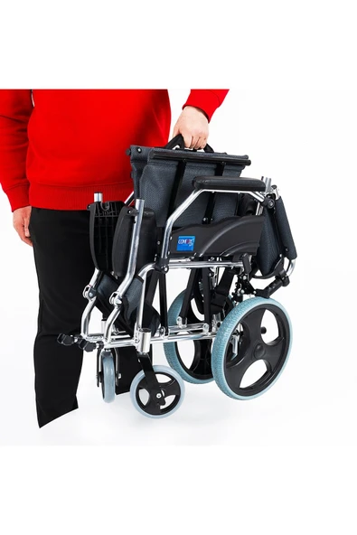 COMFORT PLUS Ky863labj-a12 Alüminyum Transfer Özellikli Refakatçı Frenli Hafif Tekerlekli Sandalye (FÜME) - Resim 8